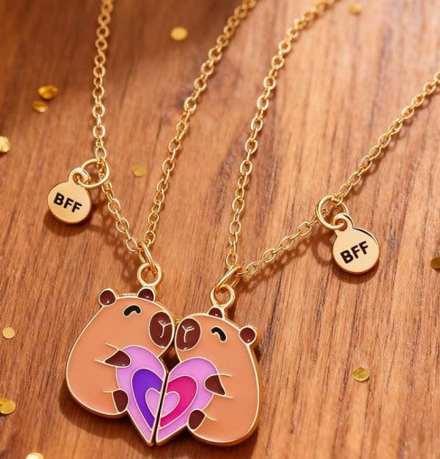 Capybara Snap-Together BFF Necklaces – Best Friend Set of 2