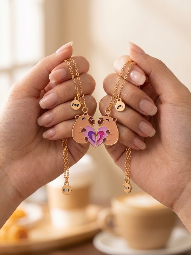 Capybara Snap-Together BFF Necklaces – Best Friend Set of 2