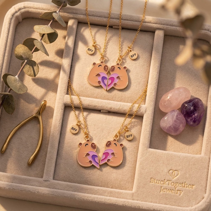 Capybara BFF Squad Pack – 4 Necklaces (2 Sets)